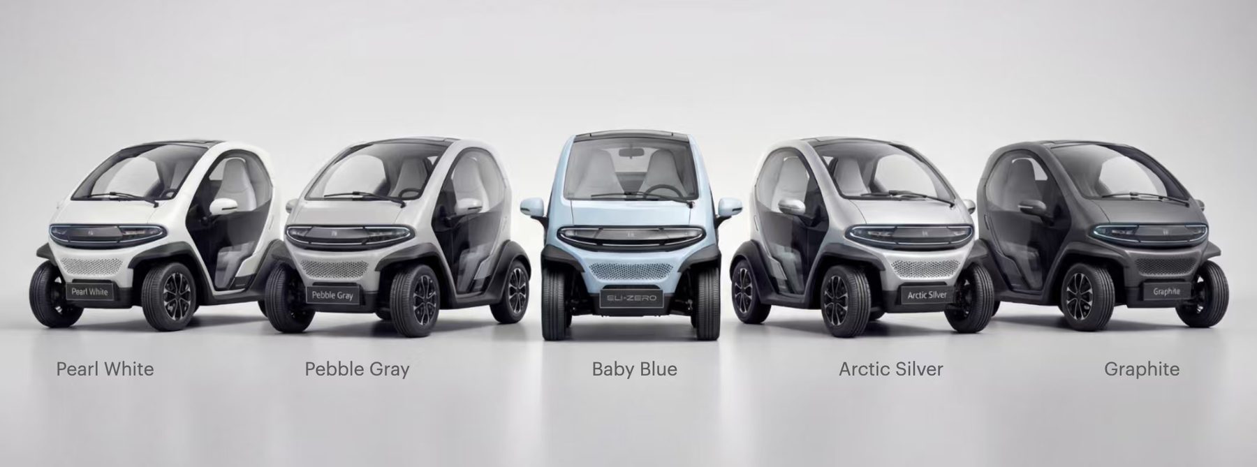 Eli ZERO Gen2 colours: Pearl White, Pebble Grey, Baby Blue, Arctic Silver, Matte Graphite